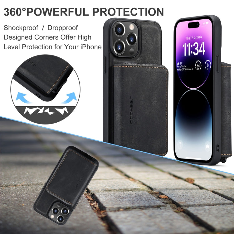 JEEHOOD Magnetic Zipper Wallet Leather Phone Case