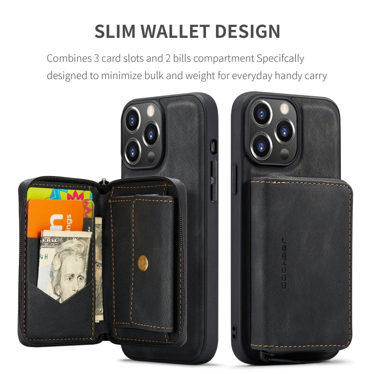 JEEHOOD Magnetic Zipper Wallet Leather Phone Case