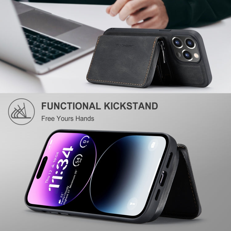 JEEHOOD Magnetic Zipper Wallet Leather Phone Case