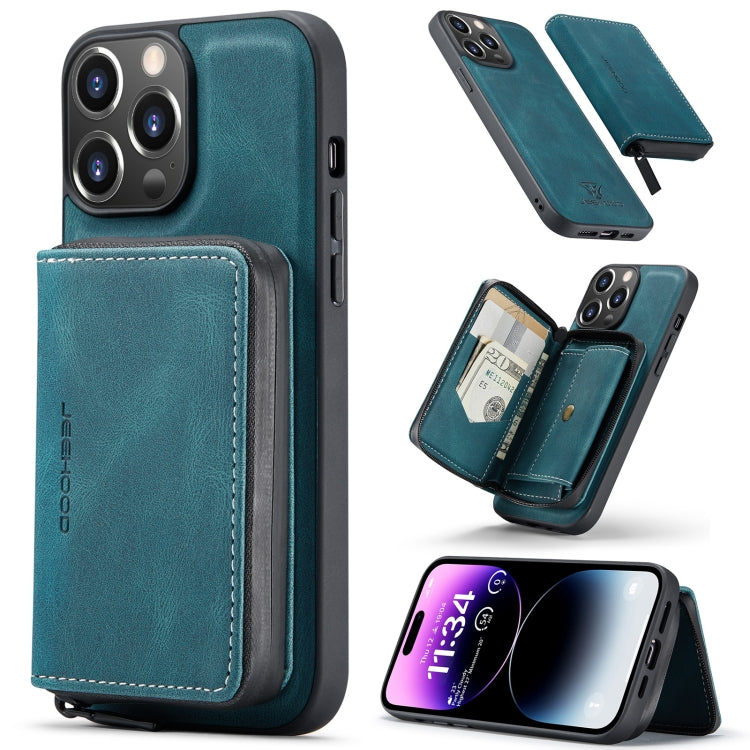 JEEHOOD Magnetic Zipper Wallet Leather Phone Case
