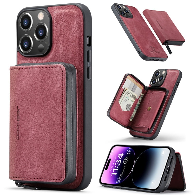 JEEHOOD Magnetic Zipper Wallet Leather Phone Case