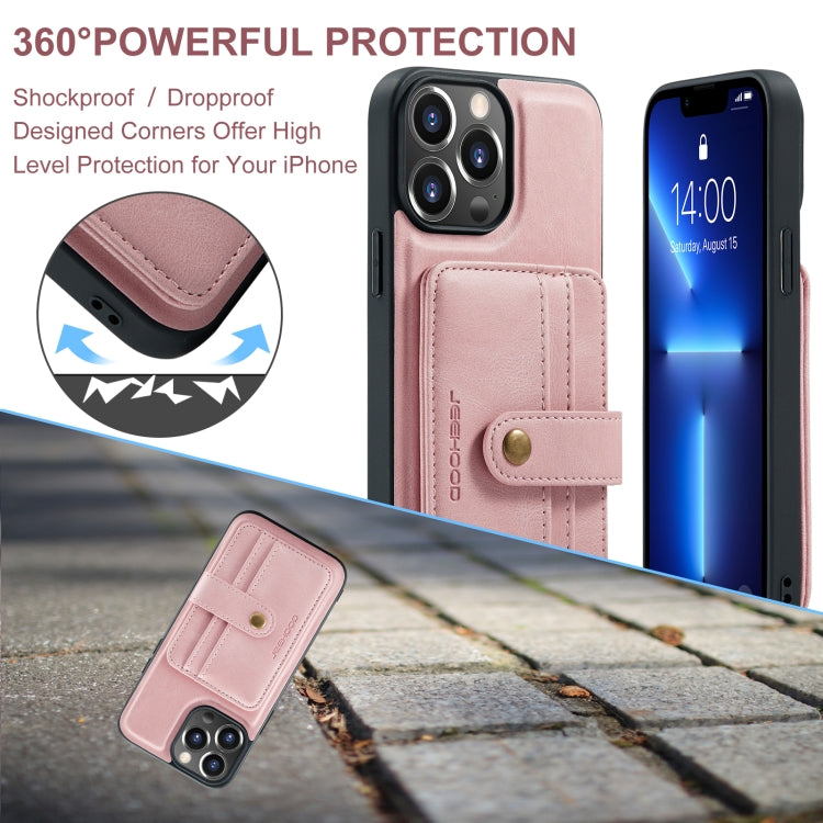 JEEHOOD RFID Blocking Anti-Theft Magnetic PU Phone Case, For iPhone 15 Pro Max, For iPhone 15 Pro, For iPhone 15 Plus, For iPhone 15
