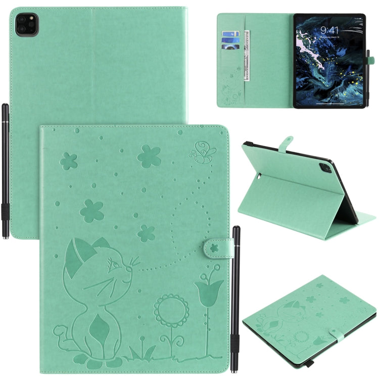 Cat Bee Embossing Pattern Horizontal Flip Leather Case with Holder & Card Slots & Wallet & Pen Slot & Wake-up / Sleep Function, For iPad Pro 12.9 (2020) & (2018), For iPad Pro 11 (2020) & (2018), For iPad 10.2 / Air (2019) / Pro 10.5
