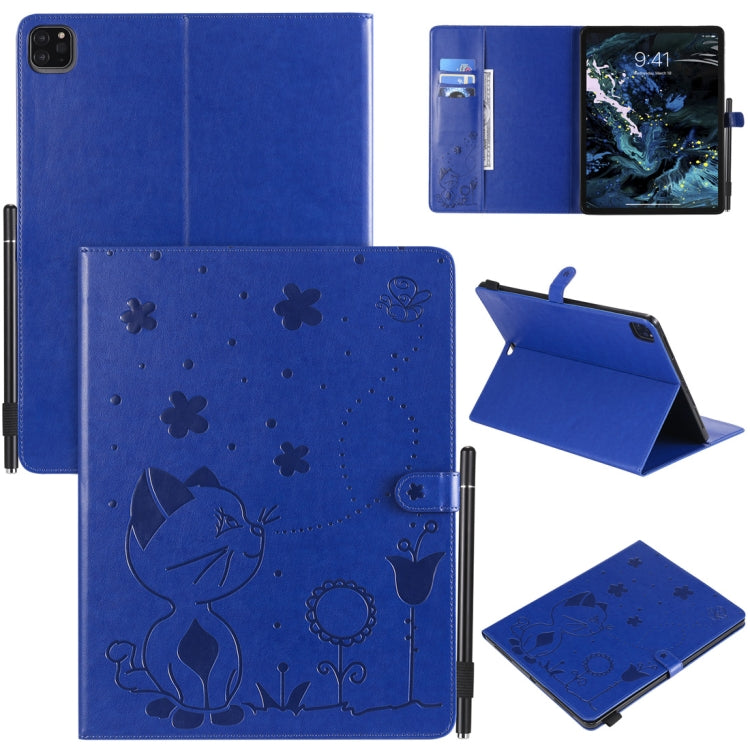 Cat Bee Embossing Pattern Horizontal Flip Leather Case with Holder & Card Slots & Wallet & Pen Slot & Wake-up / Sleep Function, For iPad Pro 12.9 (2020) & (2018), For iPad Pro 11 (2020) & (2018), For iPad 10.2 / Air (2019) / Pro 10.5