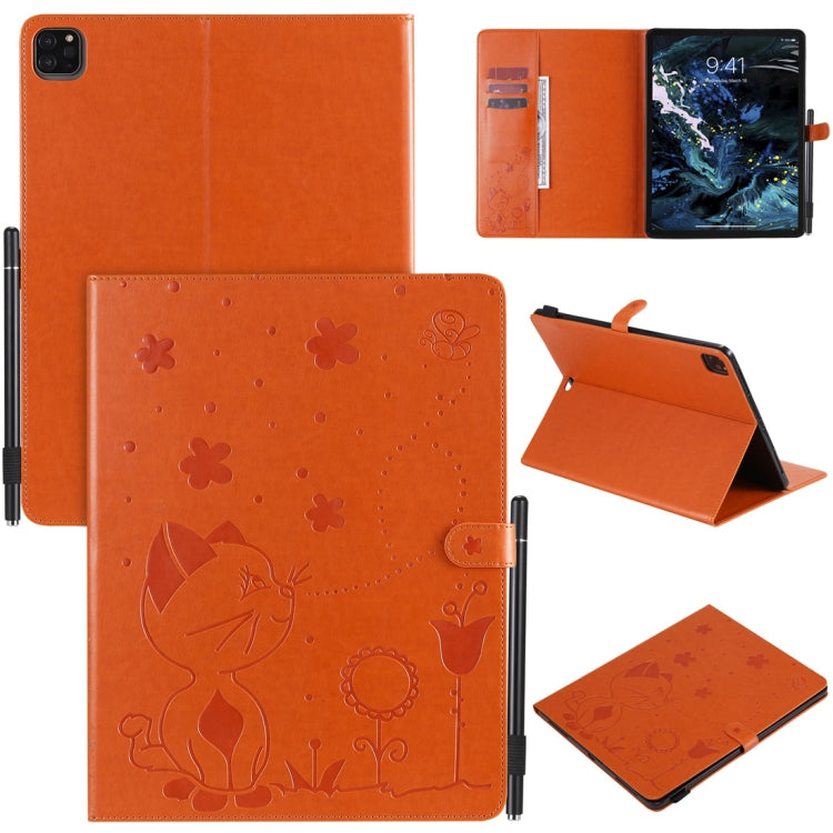 Cat Bee Embossing Pattern Horizontal Flip Leather Case with Holder & Card Slots & Wallet & Pen Slot & Wake-up / Sleep Function, For iPad Pro 12.9 (2020) & (2018), For iPad Pro 11 (2020) & (2018), For iPad 10.2 / Air (2019) / Pro 10.5