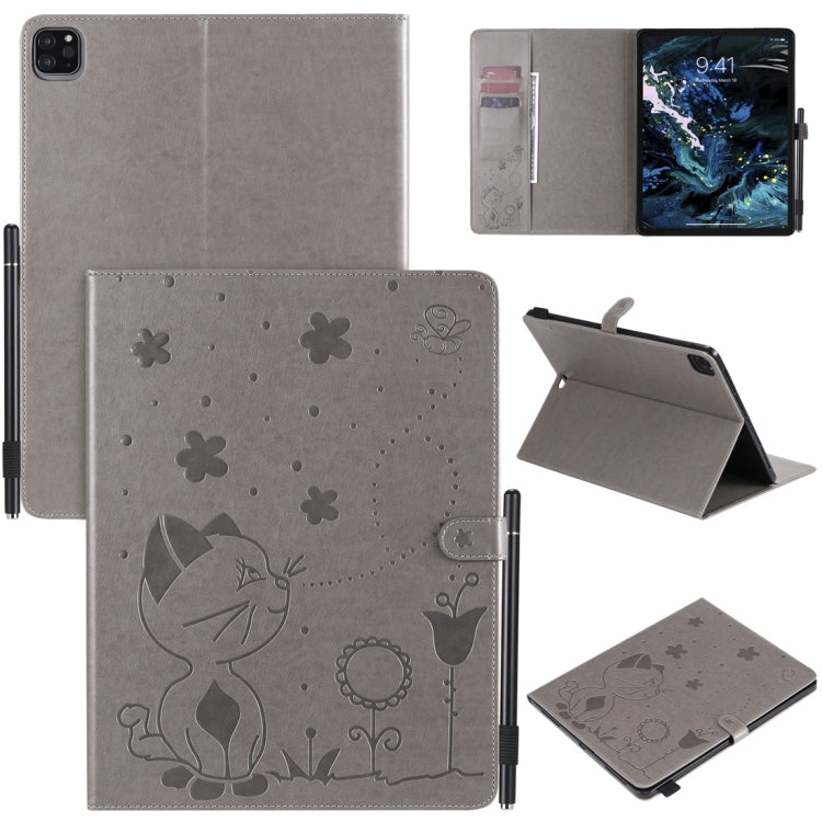 Cat Bee Embossing Pattern Horizontal Flip Leather Case with Holder & Card Slots & Wallet & Pen Slot & Wake-up / Sleep Function, For iPad Pro 12.9 (2020) & (2018), For iPad Pro 11 (2020) & (2018), For iPad 10.2 / Air (2019) / Pro 10.5