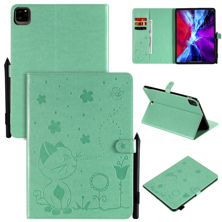 Cat Bee Embossing Pattern Horizontal Flip Leather Case with Holder & Card Slots & Wallet & Pen Slot & Wake-up / Sleep Function, For iPad Pro 12.9 (2020) & (2018), For iPad Pro 11 (2020) & (2018), For iPad 10.2 / Air (2019) / Pro 10.5