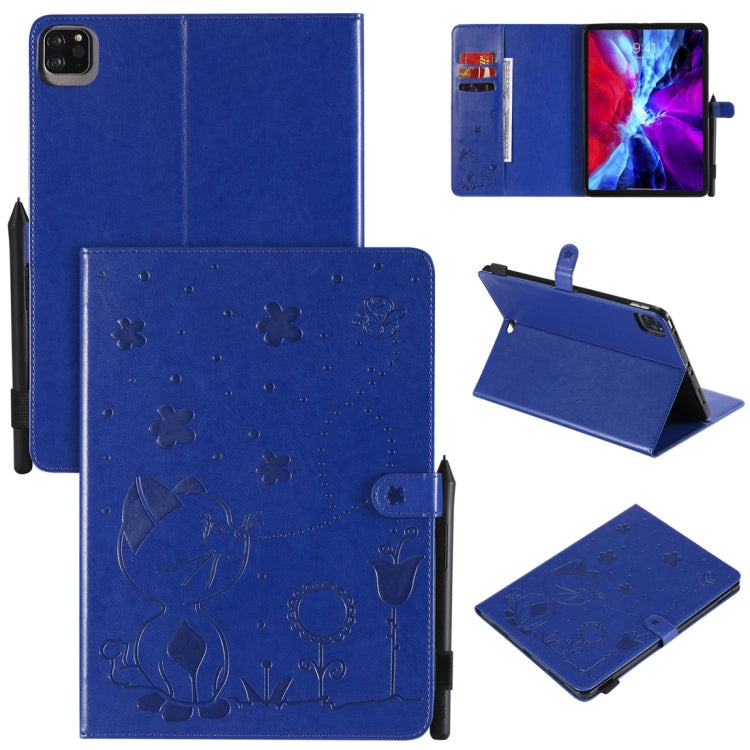 Cat Bee Embossing Pattern Horizontal Flip Leather Case with Holder & Card Slots & Wallet & Pen Slot & Wake-up / Sleep Function, For iPad Pro 12.9 (2020) & (2018), For iPad Pro 11 (2020) & (2018), For iPad 10.2 / Air (2019) / Pro 10.5