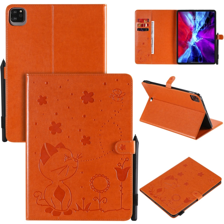 Cat Bee Embossing Pattern Horizontal Flip Leather Case with Holder & Card Slots & Wallet & Pen Slot & Wake-up / Sleep Function, For iPad Pro 12.9 (2020) & (2018), For iPad Pro 11 (2020) & (2018), For iPad 10.2 / Air (2019) / Pro 10.5