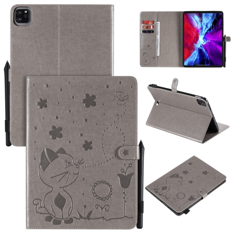 Cat Bee Embossing Pattern Horizontal Flip Leather Case with Holder & Card Slots & Wallet & Pen Slot & Wake-up / Sleep Function, For iPad Pro 12.9 (2020) & (2018), For iPad Pro 11 (2020) & (2018), For iPad 10.2 / Air (2019) / Pro 10.5