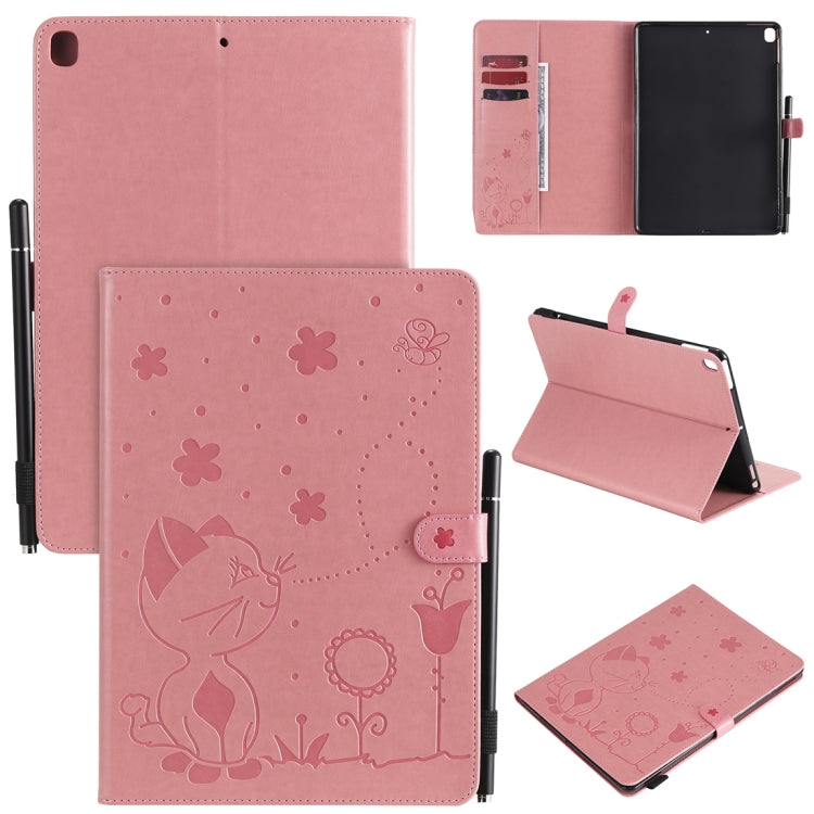 Cat Bee Embossing Pattern Horizontal Flip Leather Case with Holder & Card Slots & Wallet & Pen Slot & Wake-up / Sleep Function, For iPad Pro 12.9 (2020) & (2018), For iPad Pro 11 (2020) & (2018), For iPad 10.2 / Air (2019) / Pro 10.5