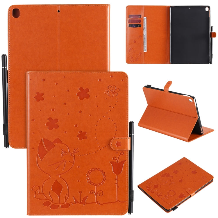 Cat Bee Embossing Pattern Horizontal Flip Leather Case with Holder & Card Slots & Wallet & Pen Slot & Wake-up / Sleep Function, For iPad Pro 12.9 (2020) & (2018), For iPad Pro 11 (2020) & (2018), For iPad 10.2 / Air (2019) / Pro 10.5