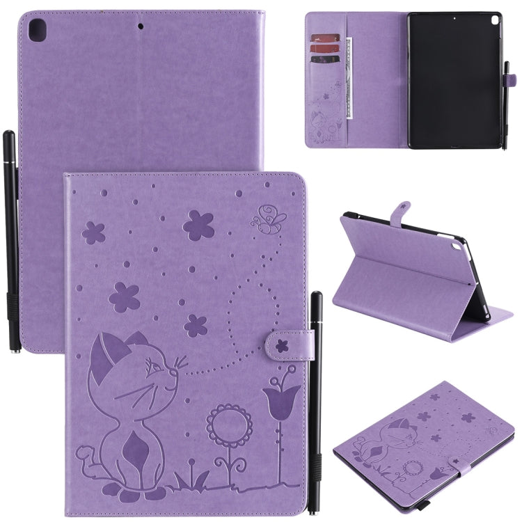 Cat Bee Embossing Pattern Horizontal Flip Leather Case with Holder & Card Slots & Wallet & Pen Slot & Wake-up / Sleep Function, For iPad Pro 12.9 (2020) & (2018), For iPad Pro 11 (2020) & (2018), For iPad 10.2 / Air (2019) / Pro 10.5