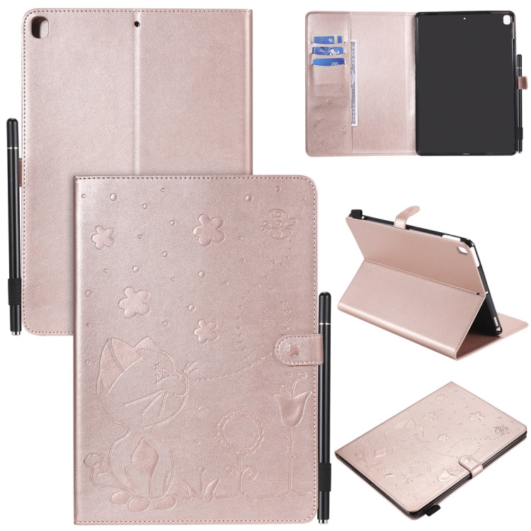 Cat Bee Embossing Pattern Horizontal Flip Leather Case with Holder & Card Slots & Wallet & Pen Slot & Wake-up / Sleep Function, For iPad Pro 12.9 (2020) & (2018), For iPad Pro 11 (2020) & (2018), For iPad 10.2 / Air (2019) / Pro 10.5