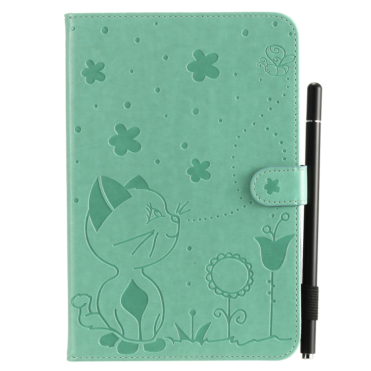 Cat Bee Embossing Pattern Horizontal Flip Leather Case with Holder & Card Slots & Wallet & Pen Slot & Wake-up / Sleep Function, For iPad mini 5 / 4 / 3 / 2 / 1, For iPad Air 2 / Air / 9.7 (2018) & (2017), For iPad 4 / 3 / 2