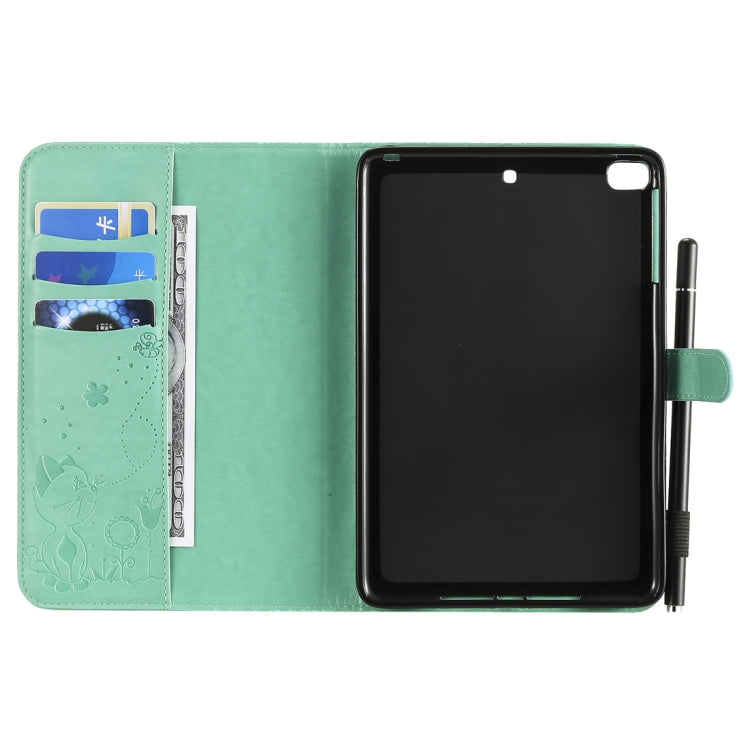Cat Bee Embossing Pattern Horizontal Flip Leather Case with Holder & Card Slots & Wallet & Pen Slot & Wake-up / Sleep Function, For iPad mini 5 / 4 / 3 / 2 / 1, For iPad Air 2 / Air / 9.7 (2018) & (2017), For iPad 4 / 3 / 2