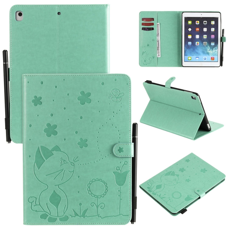 Cat Bee Embossing Pattern Horizontal Flip Leather Case with Holder & Card Slots & Wallet & Pen Slot & Wake-up / Sleep Function, For iPad mini 5 / 4 / 3 / 2 / 1, For iPad Air 2 / Air / 9.7 (2018) & (2017), For iPad 4 / 3 / 2