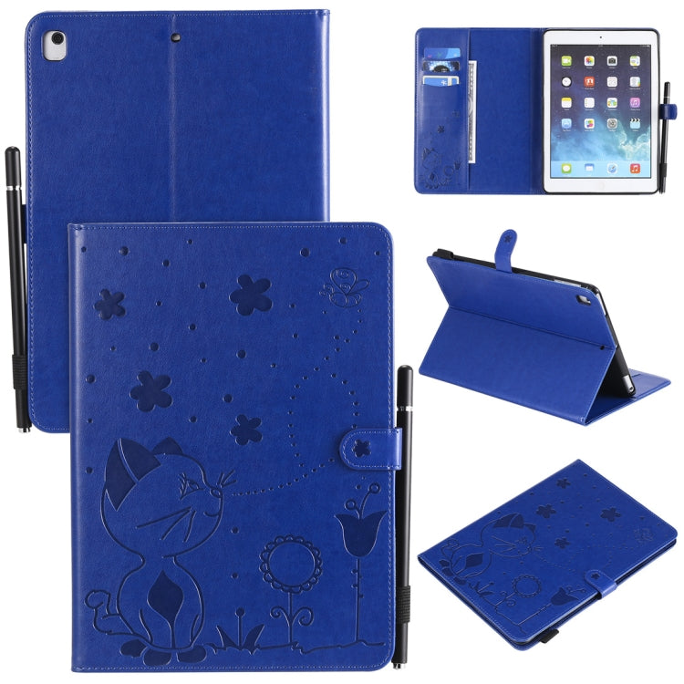 Cat Bee Embossing Pattern Horizontal Flip Leather Case with Holder & Card Slots & Wallet & Pen Slot & Wake-up / Sleep Function, For iPad mini 5 / 4 / 3 / 2 / 1, For iPad Air 2 / Air / 9.7 (2018) & (2017), For iPad 4 / 3 / 2