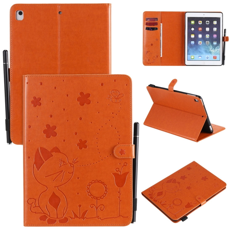 Cat Bee Embossing Pattern Horizontal Flip Leather Case with Holder & Card Slots & Wallet & Pen Slot & Wake-up / Sleep Function, For iPad mini 5 / 4 / 3 / 2 / 1, For iPad Air 2 / Air / 9.7 (2018) & (2017), For iPad 4 / 3 / 2