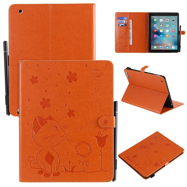 Cat Bee Embossing Pattern Horizontal Flip Leather Case with Holder & Card Slots & Wallet & Pen Slot & Wake-up / Sleep Function, For iPad mini 5 / 4 / 3 / 2 / 1, For iPad Air 2 / Air / 9.7 (2018) & (2017), For iPad 4 / 3 / 2
