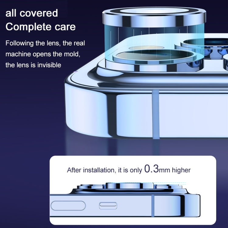 TOTU PG-1 Golden Shield Series Metal Frame Lens Protector, For iPhone 15 Pro Max, For iPhone 15 Pro