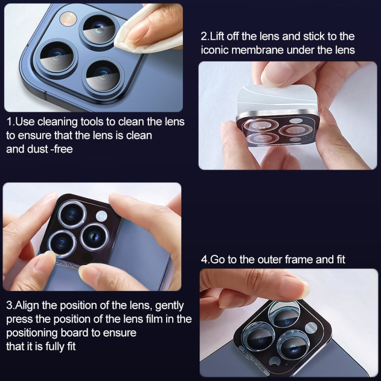 TOTU PG-1 Golden Shield Series Metal Frame Lens Protector, For iPhone 15 Pro Max, For iPhone 15 Pro