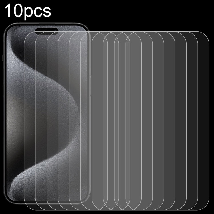 10pcs 0.26mm 9H 2.5D Tempered Glass Film, For iPhone 18 Pro / 17 / 17 Pro, For iPhone 18 Pro Max / 17 Pro Max, For iPhone Air, For iPhone 16 Pro Max, For iPhone 16 Pro, For iPhone 16, For iPhone 16 Plus, For iPhone 15 Plus / 15 Pro Max