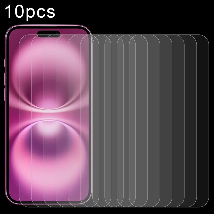 10pcs 0.26mm 9H 2.5D Tempered Glass Film, For iPhone 18 Pro / 17 / 17 Pro, For iPhone 18 Pro Max / 17 Pro Max, For iPhone Air, For iPhone 16 Pro Max, For iPhone 16 Pro, For iPhone 16, For iPhone 16 Plus, For iPhone 15 Plus / 15 Pro Max