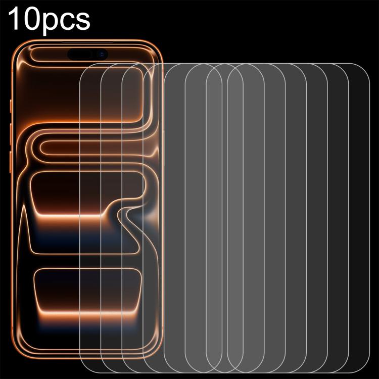 10pcs 0.26mm 9H 2.5D Tempered Glass Film, For iPhone 18 Pro / 17 / 17 Pro, For iPhone 18 Pro Max / 17 Pro Max, For iPhone Air, For iPhone 16 Pro Max, For iPhone 16 Pro, For iPhone 16, For iPhone 16 Plus, For iPhone 15 Plus / 15 Pro Max