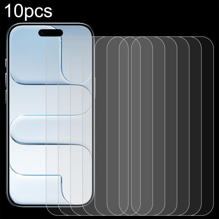 10pcs 0.26mm 9H 2.5D Tempered Glass Film, For iPhone 18 Pro / 17 / 17 Pro, For iPhone 18 Pro Max / 17 Pro Max, For iPhone Air, For iPhone 16 Pro Max, For iPhone 16 Pro, For iPhone 16, For iPhone 16 Plus, For iPhone 15 Plus / 15 Pro Max