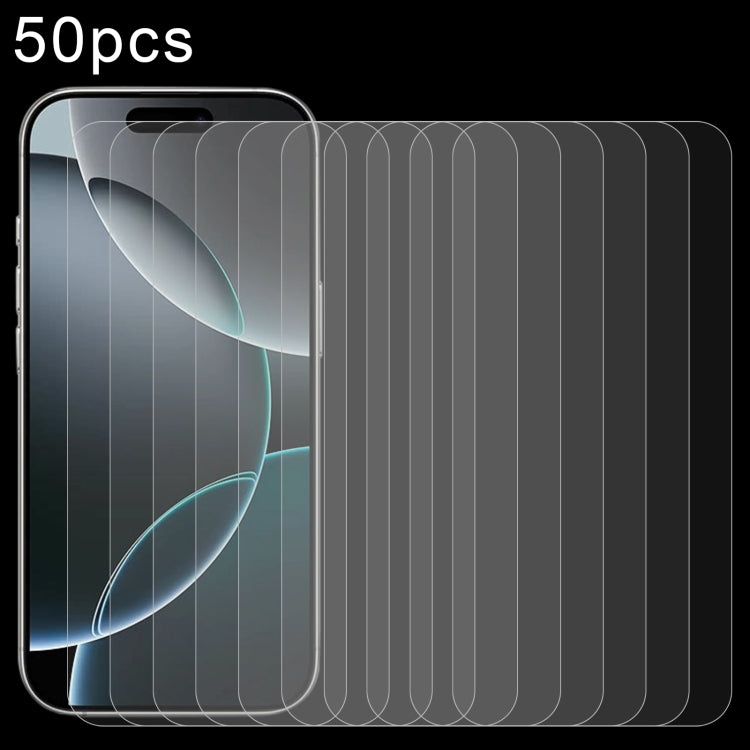 50pcs 0.26mm 9H 2.5D Tempered Glass Film, For iPhone 18 Pro / 17 / 17 Pro, For iPhone 18 Pro Max / 17 Pro Max, For iPhone Air, For iPhone 16 Pro Max, For iPhone 16 Pro, For iPhone 16 Plus, For iPhone 16, For iPhone 15 Plus / 15 Pro Max                 ...