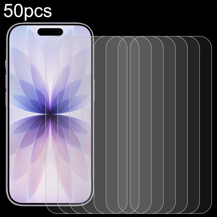 50pcs 0.26mm 9H 2.5D Tempered Glass Film, For iPhone 18 Pro / 17 / 17 Pro, For iPhone 18 Pro Max / 17 Pro Max, For iPhone Air, For iPhone 16 Pro Max, For iPhone 16 Pro, For iPhone 16 Plus, For iPhone 16, For iPhone 15 Plus / 15 Pro Max                 ...