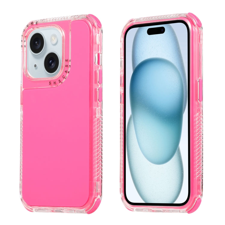 Dreamland 3 in 1 Solid Color Transparent Frame PC + TPU Phone Case, For iPhone 15 Plus, For iPhone 15