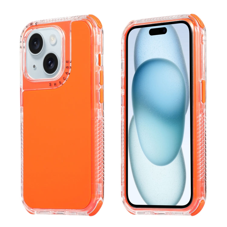 Dreamland 3 in 1 Solid Color Transparent Frame PC + TPU Phone Case, For iPhone 15 Plus, For iPhone 15