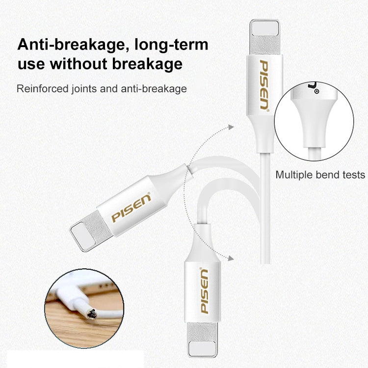 PISEN 2.4A 8 Pin Anti Breaking Fast Charging Cable, 1m USB to 8 Pin