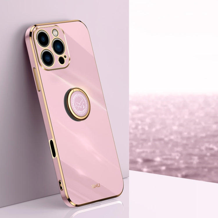 XINLI Straight Edge 6D Electroplate TPU Phone Case with Ring Holder, For iPhone Air, For iPhone 16 Pro Max, For iPhone 16 Pro