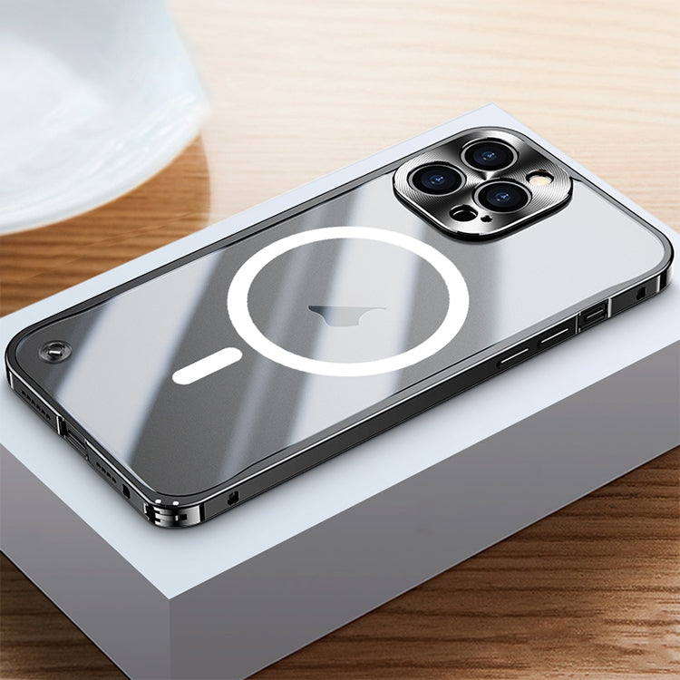 Metal Frame Frosted PC Shockproof MagSafe Case, For iPhone 15 Pro Max