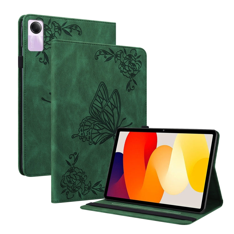 Butterfly Flower Embossed Leather Tablet Case, For Xiaomi Redmi Pad SE 8.7, For Xiaomi Redmi Pad Pro 12.1, For Xiaomi Redmi Pad SE 11 inch, For Xiaomi Pad 5 Pro 12.4