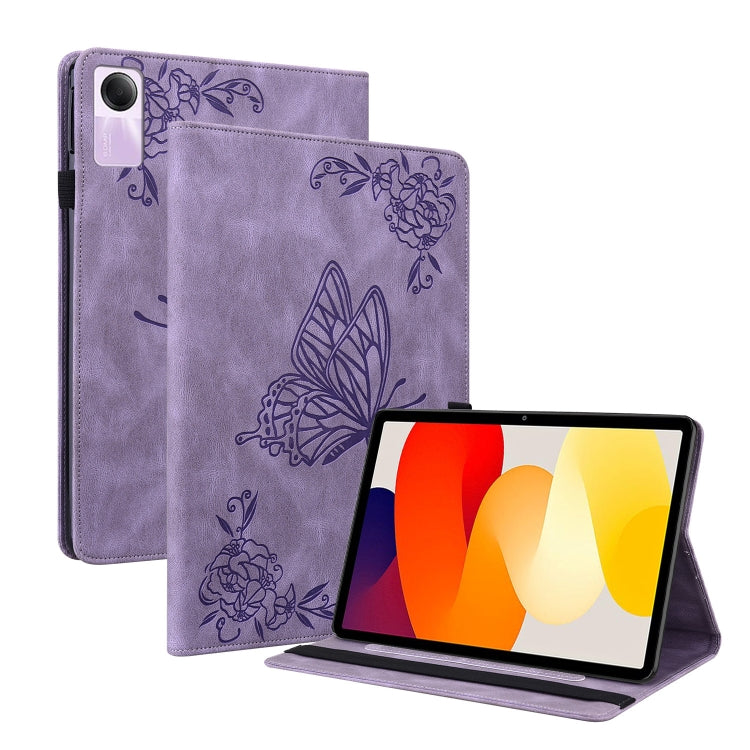 Butterfly Flower Embossed Leather Tablet Case, For Xiaomi Redmi Pad SE 8.7, For Xiaomi Redmi Pad Pro 12.1, For Xiaomi Redmi Pad SE 11 inch, For Xiaomi Pad 5 Pro 12.4