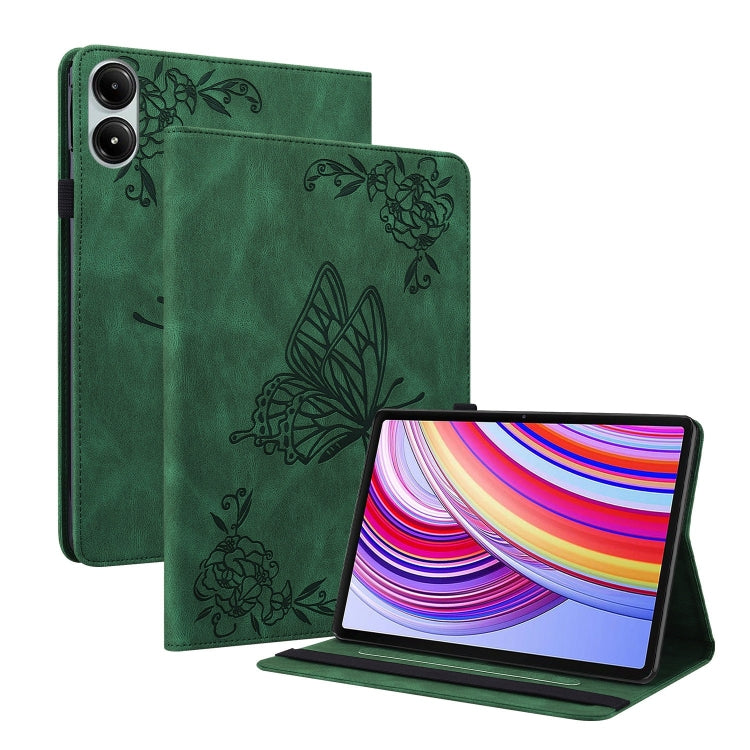 Butterfly Flower Embossed Leather Tablet Case, For Xiaomi Redmi Pad SE 8.7, For Xiaomi Redmi Pad Pro 12.1, For Xiaomi Redmi Pad SE 11 inch, For Xiaomi Pad 5 Pro 12.4