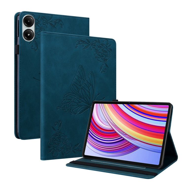 Butterfly Flower Embossed Leather Tablet Case, For Xiaomi Redmi Pad SE 8.7, For Xiaomi Redmi Pad Pro 12.1, For Xiaomi Redmi Pad SE 11 inch, For Xiaomi Pad 5 Pro 12.4