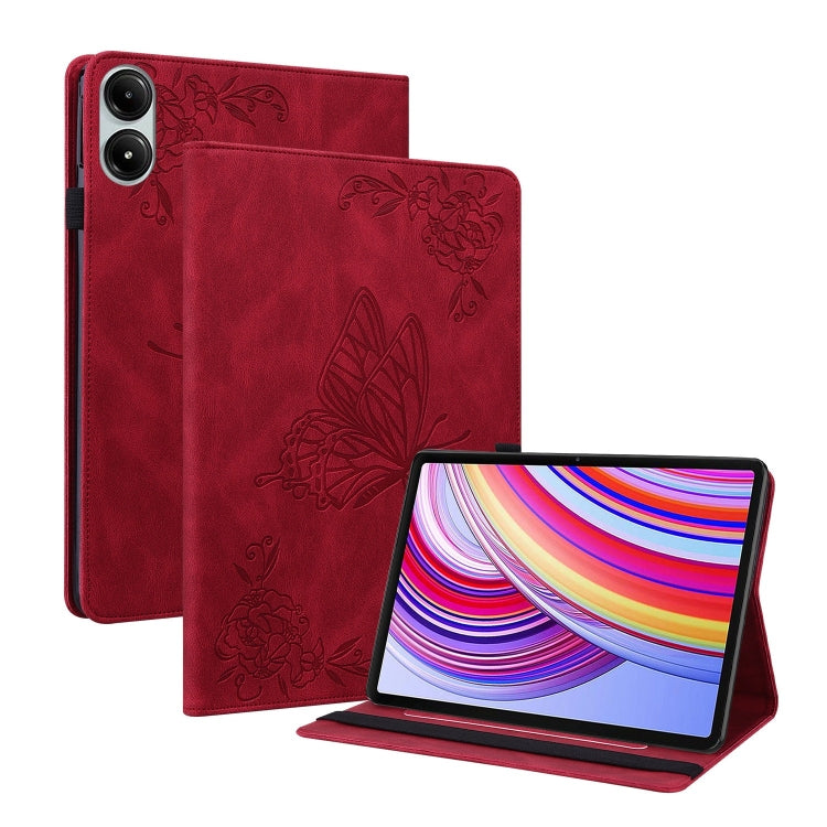 Butterfly Flower Embossed Leather Tablet Case, For Xiaomi Redmi Pad SE 8.7, For Xiaomi Redmi Pad Pro 12.1, For Xiaomi Redmi Pad SE 11 inch, For Xiaomi Pad 5 Pro 12.4