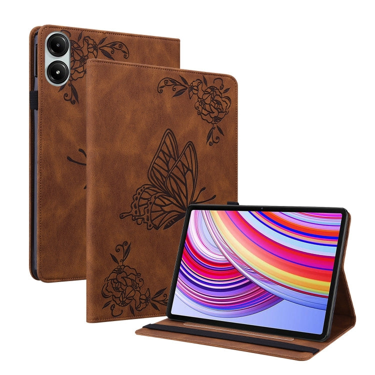Butterfly Flower Embossed Leather Tablet Case, For Xiaomi Redmi Pad SE 8.7, For Xiaomi Redmi Pad Pro 12.1, For Xiaomi Redmi Pad SE 11 inch, For Xiaomi Pad 5 Pro 12.4