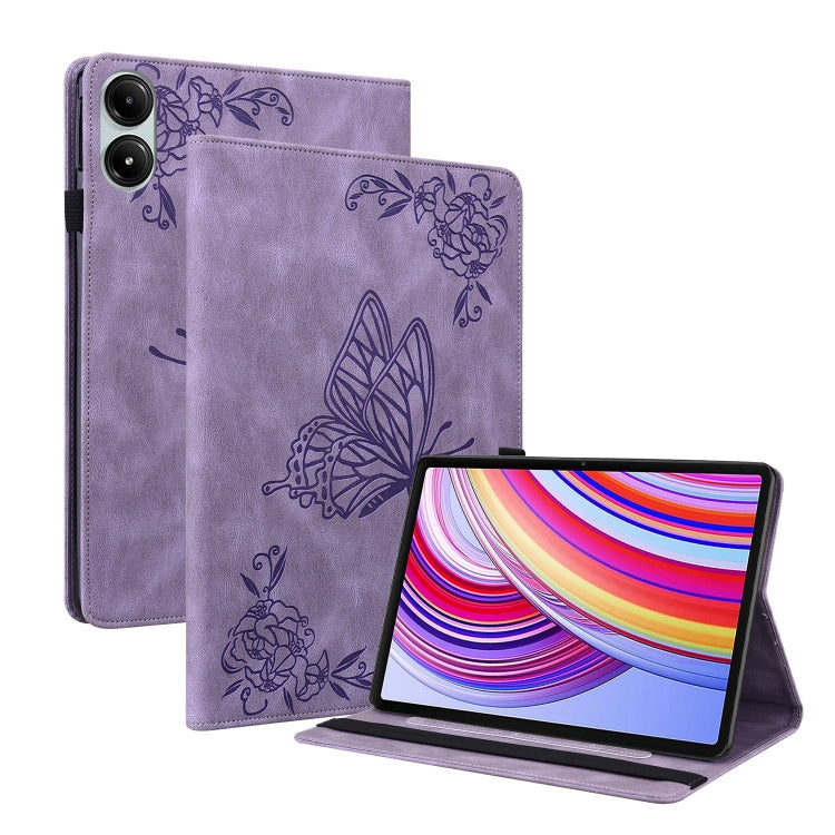 Butterfly Flower Embossed Leather Tablet Case, For Xiaomi Redmi Pad SE 8.7, For Xiaomi Redmi Pad Pro 12.1, For Xiaomi Redmi Pad SE 11 inch, For Xiaomi Pad 5 Pro 12.4