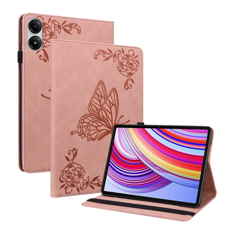 Butterfly Flower Embossed Leather Tablet Case, For Xiaomi Redmi Pad SE 8.7, For Xiaomi Redmi Pad Pro 12.1, For Xiaomi Redmi Pad SE 11 inch, For Xiaomi Pad 5 Pro 12.4