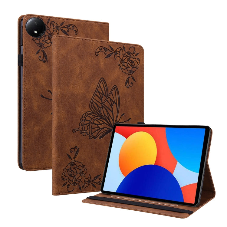 Butterfly Flower Embossed Leather Tablet Case, For Xiaomi Redmi Pad SE 8.7, For Xiaomi Redmi Pad Pro 12.1, For Xiaomi Redmi Pad SE 11 inch, For Xiaomi Pad 5 Pro 12.4