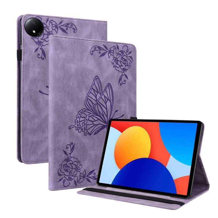 Butterfly Flower Embossed Leather Tablet Case, For Xiaomi Redmi Pad SE 8.7, For Xiaomi Redmi Pad Pro 12.1, For Xiaomi Redmi Pad SE 11 inch, For Xiaomi Pad 5 Pro 12.4