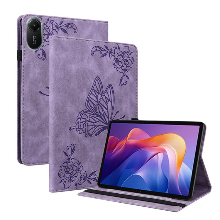 Butterfly Flower Embossed Leather Tablet Case