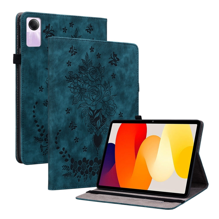 Butterfly Rose Embossed Leather Tablet Case, For Xiaomi Redmi Pad Pro 12.1, For Xiaomi Redmi Pad SE 11 inch