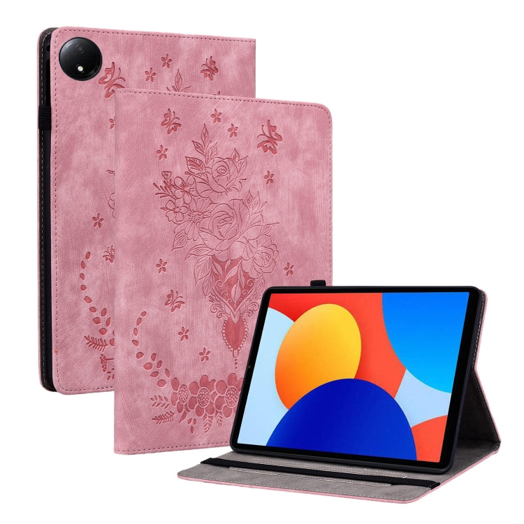 Butterfly Rose Embossed Leather Tablet Case, For Xiaomi Redmi Pad SE 8.7, For Xiaomi Redmi Pad Pro 12.1, For Xiaomi Redmi Pad SE 11 inch